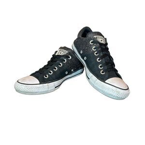 Women's Converse Chuck Taylor Black Glitter Converse Madison Sneakers Sz 8.5